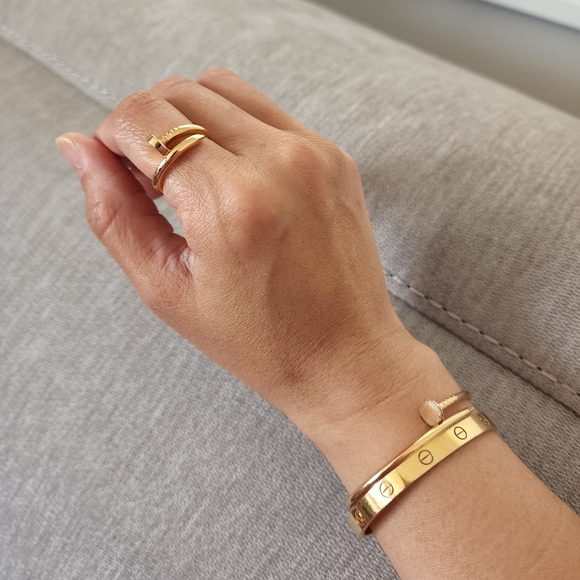 Cartier JUC Just Un Clou 18k Rose Gold Classic Ring Love SZ 54 Pristine Full Set - Picture 6 of 7